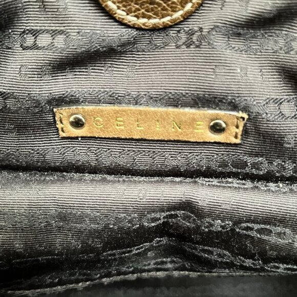 CELINE Stripe Stitch Tote Leather Bag Purse - Picture 15 of 16